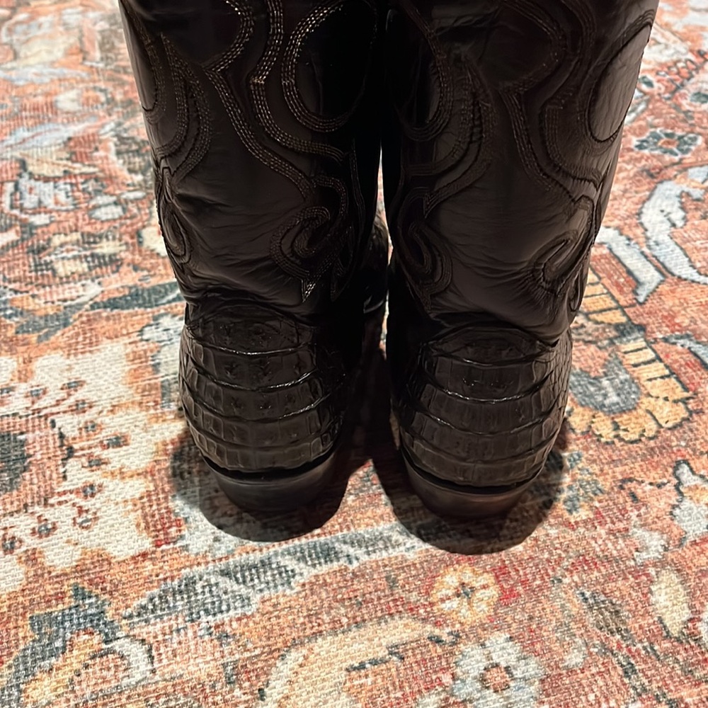 Black original Caiman Cowboy boots size 12 - Picture 3 of 7